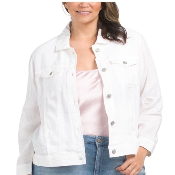 Jones New York Women’s Plus Size Lightweight Breathable Linen Shirt Jacket 3X - Picture 1 of 11